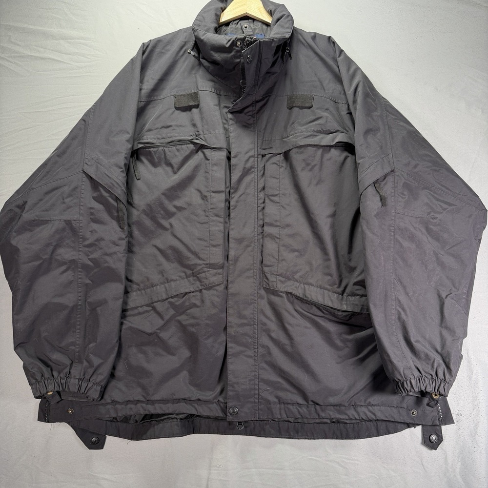 5.11 Tactical Jacket Mens XL Black Full Zip Windbreaker Utility Pockets Water